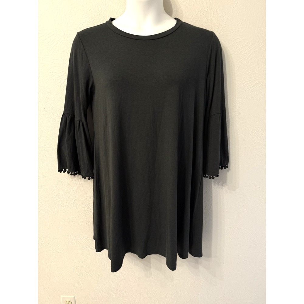 Johnny Was Calme size M bell sleeve dress cotton bamboo Lagenlook Minimalist